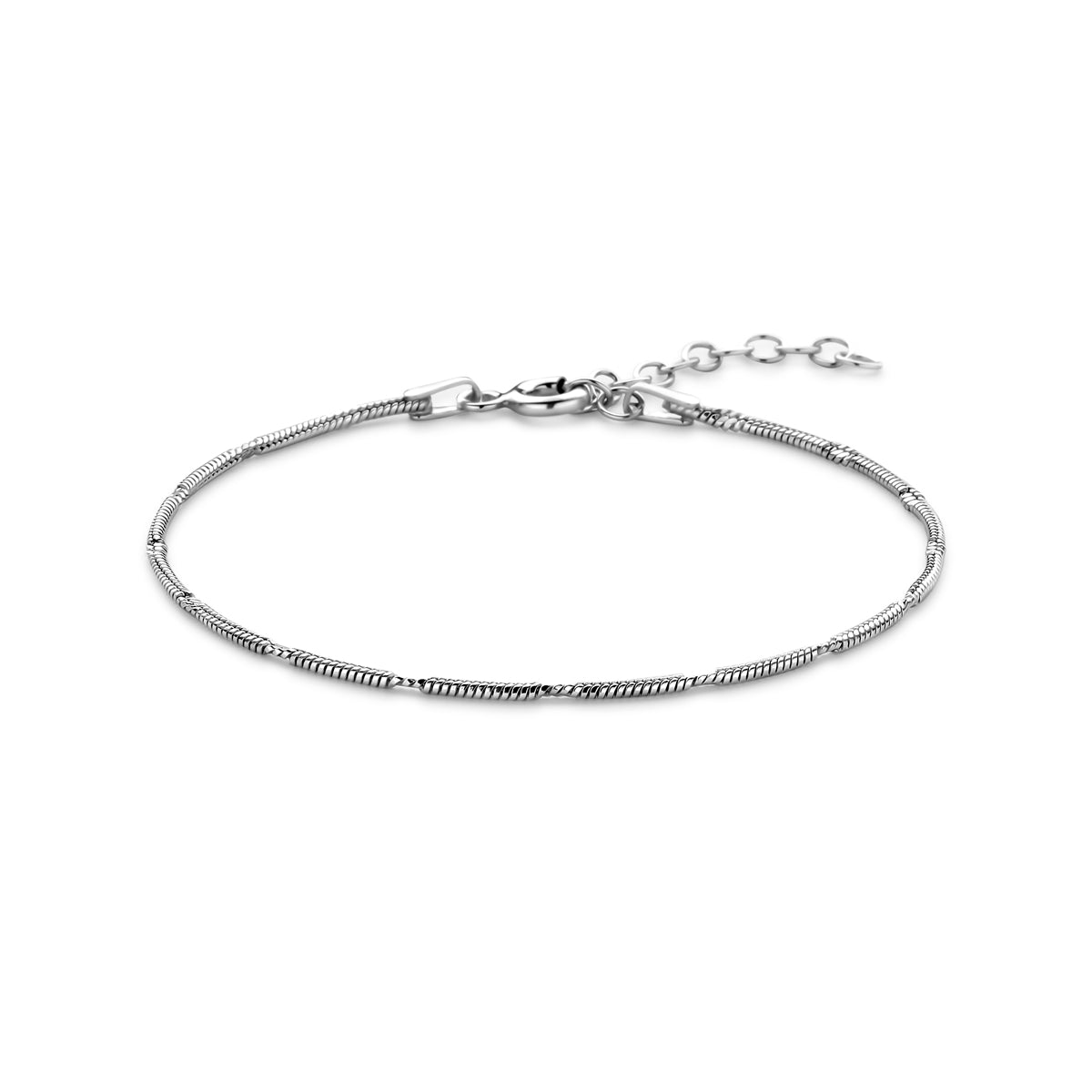 Armband Schlange rund 1,5 mm 16 + 3 cm Silber rhodiniert