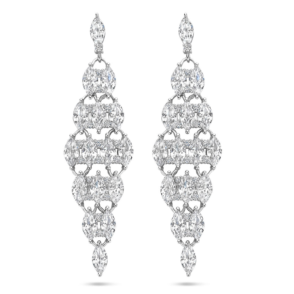 Ohrhänger Zirkonia 50 mm Silber rhodiniert
