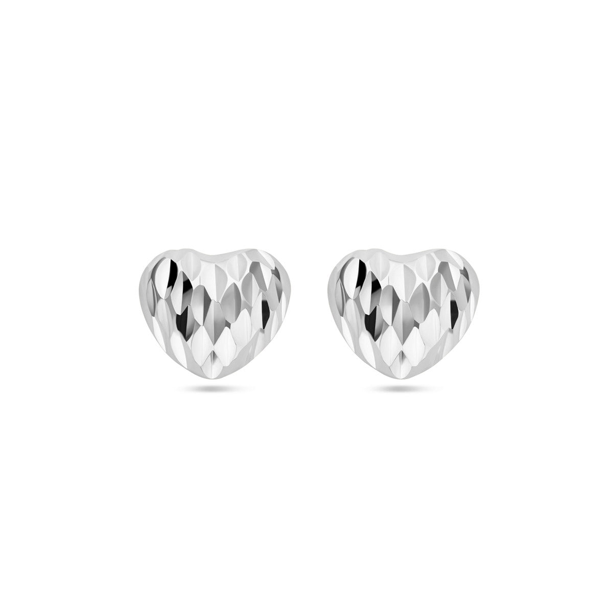 Ohrstecker Herz diamantiert Silber rhodiniert