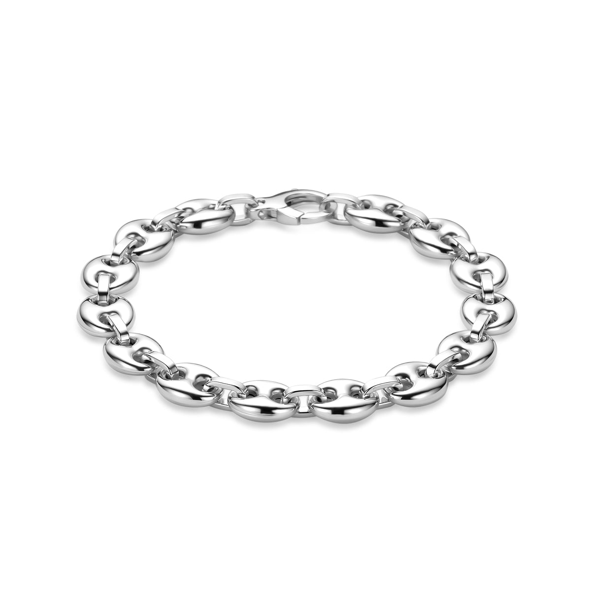 Armband Kaffeebohne 9,5 mm 20,5 cm Silber rhodiniert