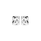 Ohrstecker gehämmert 15 mm Silber rhodiniert