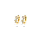 klapoorringen zirkonia 11 mm 1 micron zilver verguld (geel)