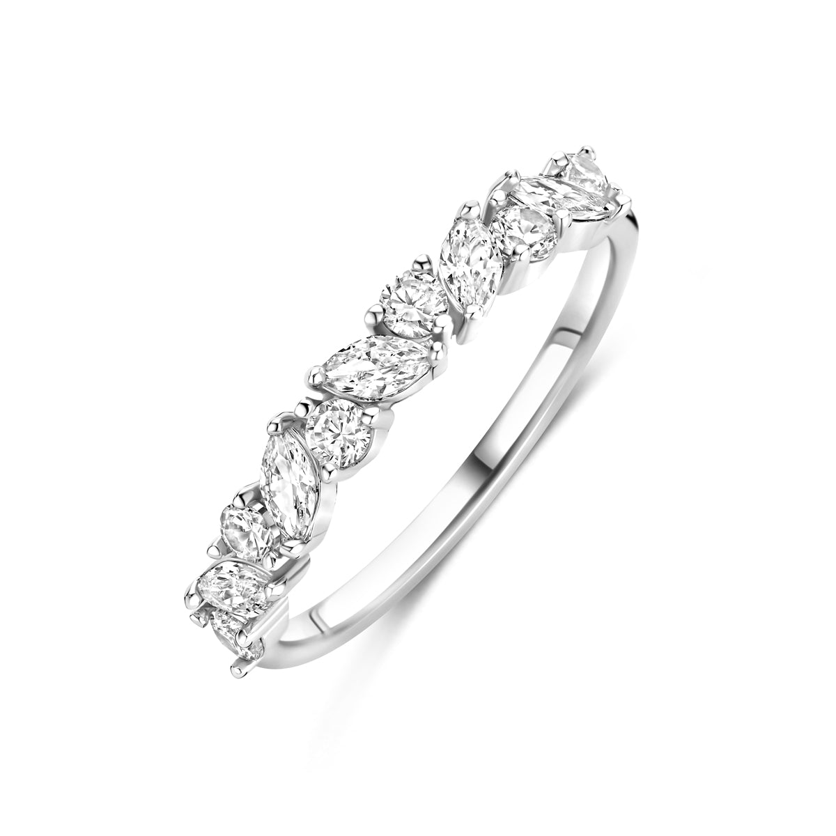 Ring Zirkonia Silber rhodiniert