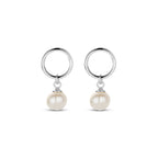 Ohrhänger Perle 17 mm rhodiniert Silber