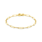 armband paperclip vierkante buis 3,0 mm 18 cm 14K geelgoud