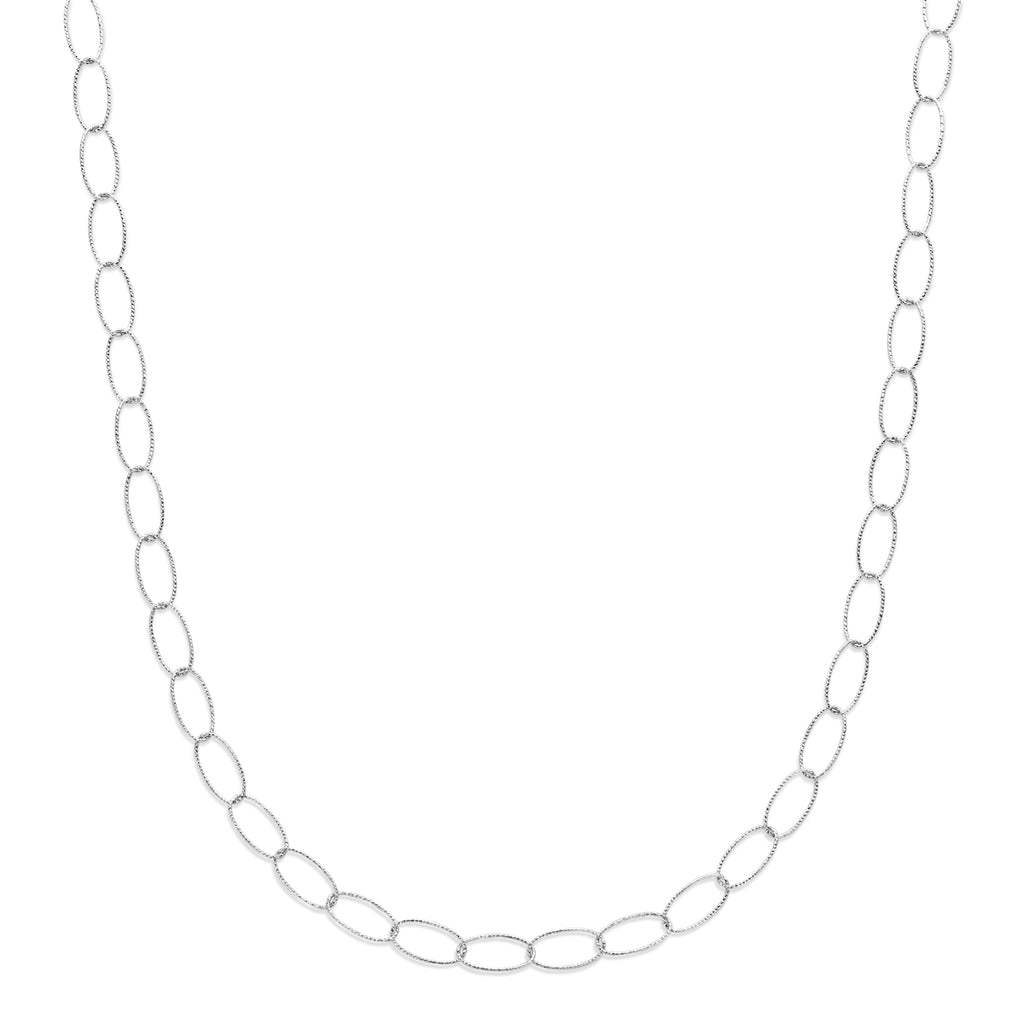 collier anker gediamanteerd 6,4 mm 45 cm zilver gerhodineerd