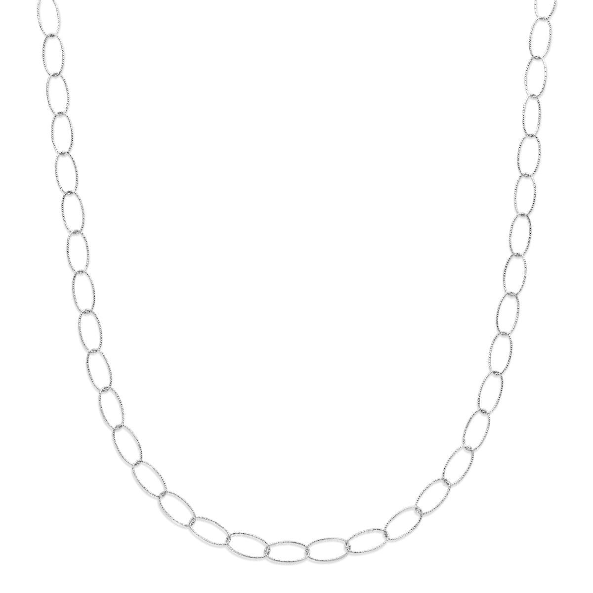 collier anker gediamanteerd 6,4 mm 45 cm zilver gerhodineerd