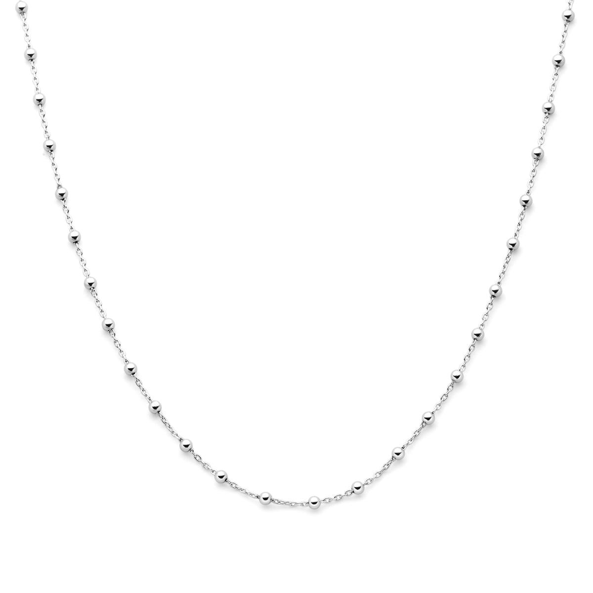 Halskette Kugeln 2,5 mm 40 + 4 cm Silber rhodiniert