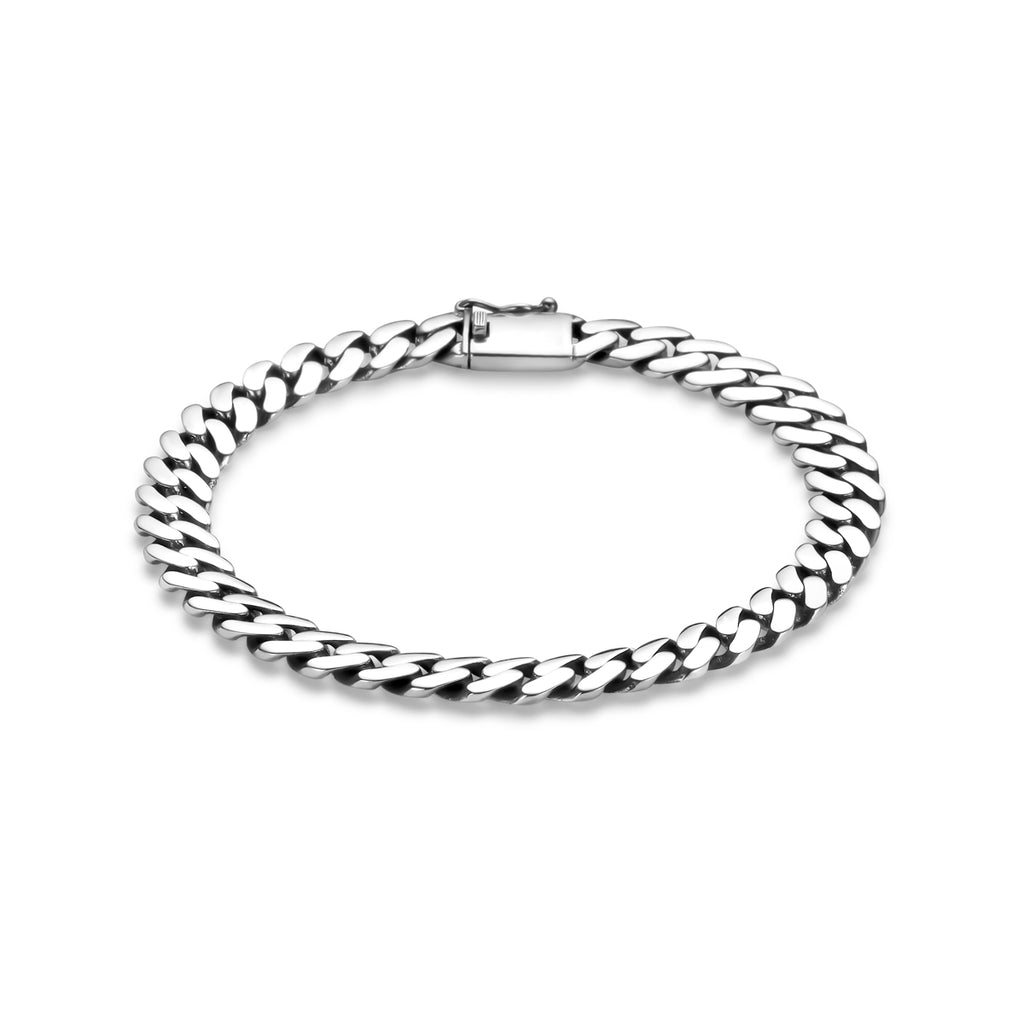 Armband Oxi Gourmette 7,5 mm Silber oxidiert