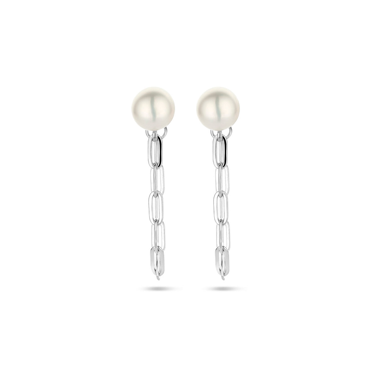 Ohrstecker Perle 6,5 mm Silber rhodiniert