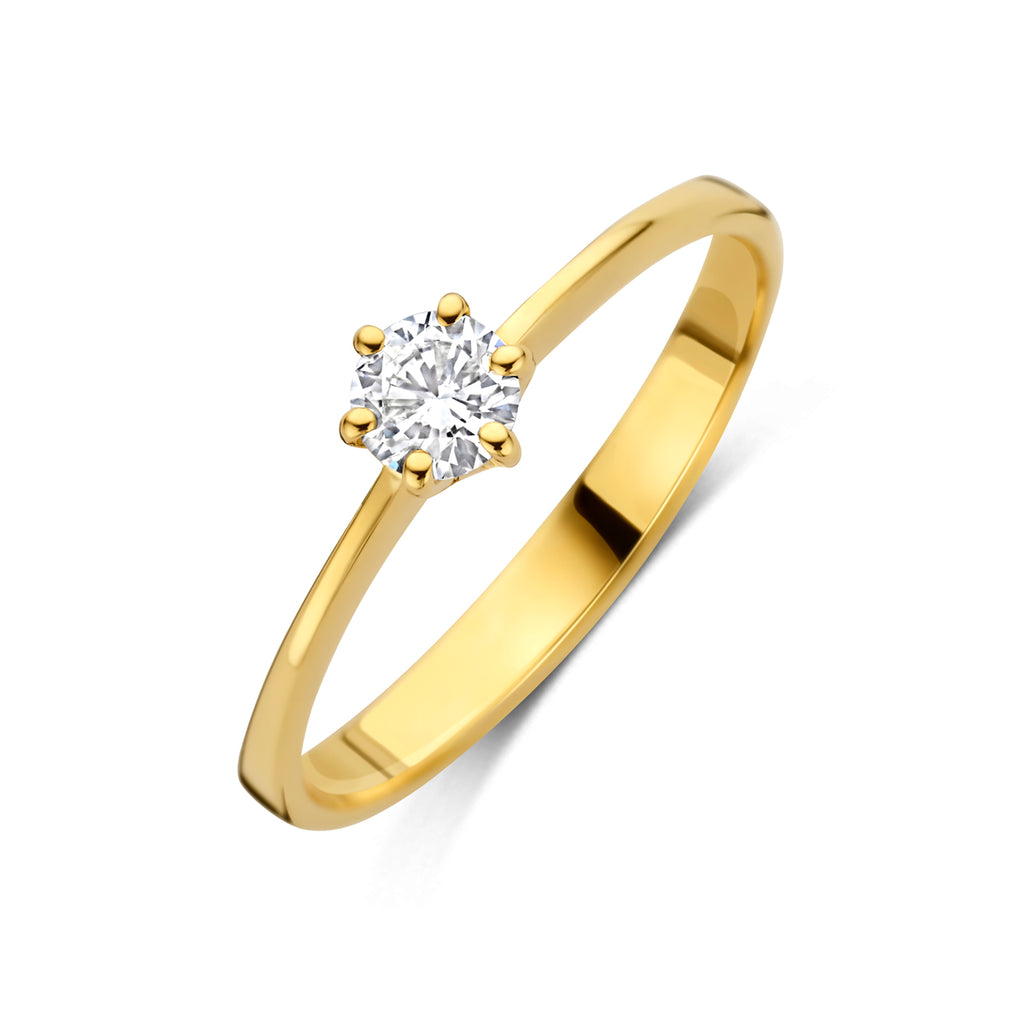 ring lab grown diamant 0.25ct g vs 14K geelgoud
