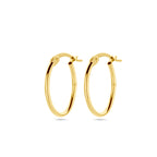 oorringen 1,6 mm ronde buis 14K geelgoud