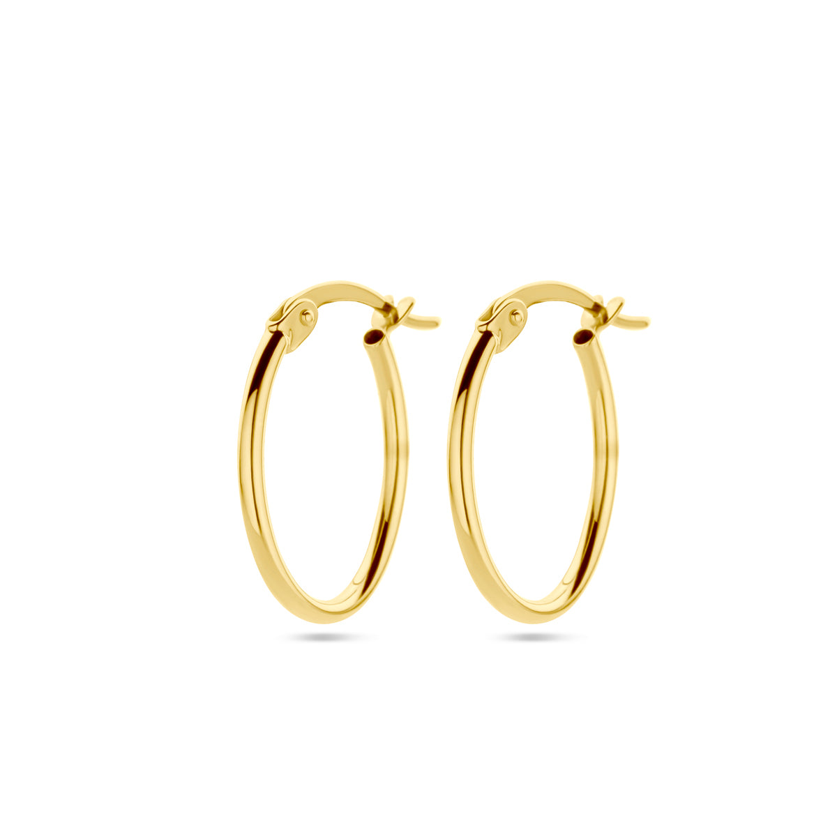 oorringen 1,6 mm ronde buis 14K geelgoud