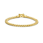 Armband Panzerkette 5,8 mm 19 cm 3 Mikron mit großem Federringverschluss silber vergoldet (gelb)