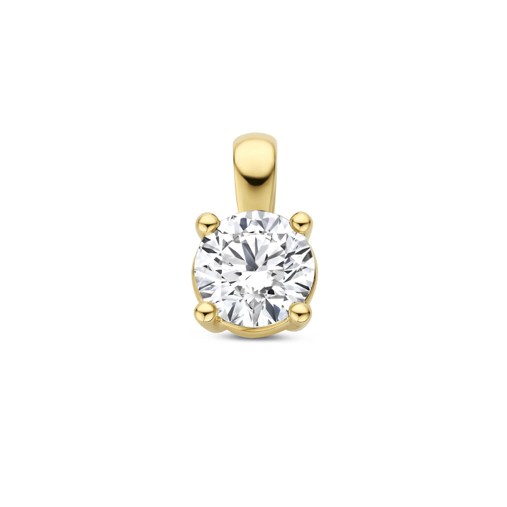 hanger lab grown diamant 0.50ct g vs 9,5 mm 14K geelgoud
