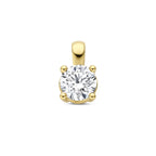 hanger lab grown diamant 0.50ct g vs 9,5 mm 14K geelgoud