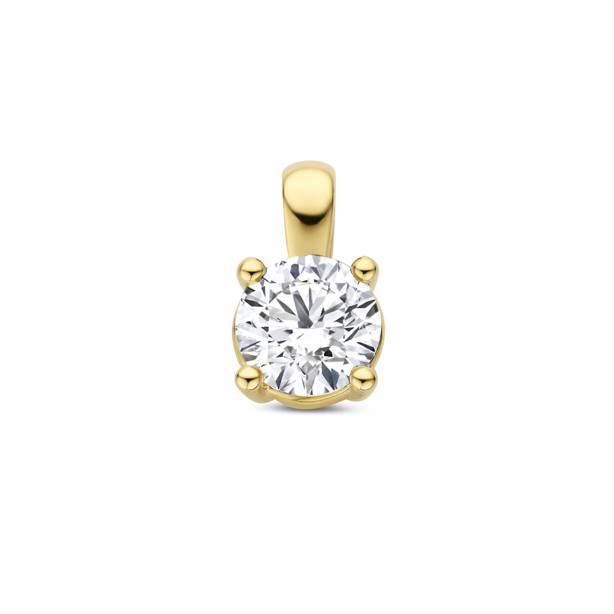 hanger lab grown diamant 0.50ct g vs 9,5 mm 14K geelgoud