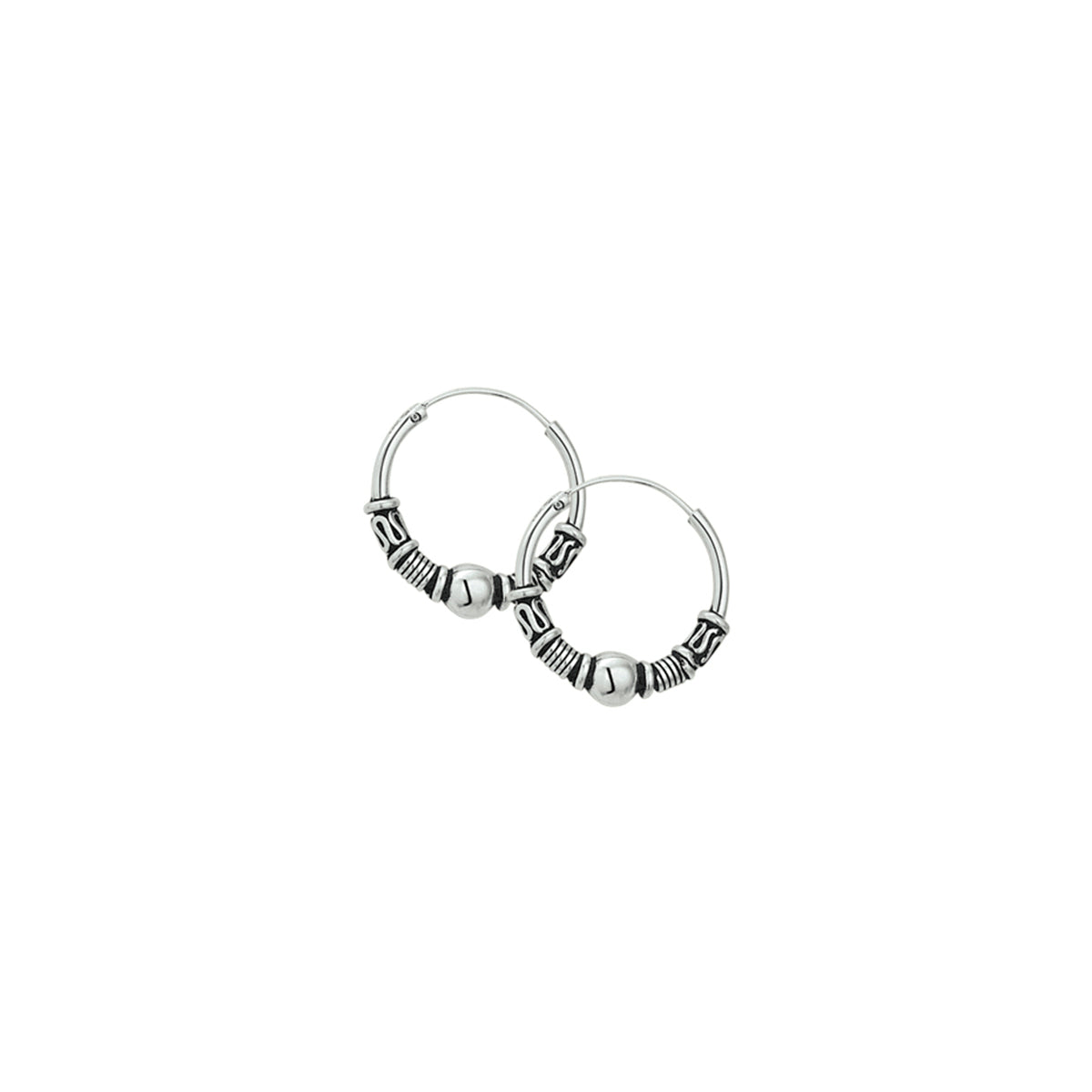 Ohrringe Oxi Bali Silber oxidiert