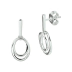 oorhangers diamant 0.04ct (2x0.02ct) h si 14K witgoud - ovaal