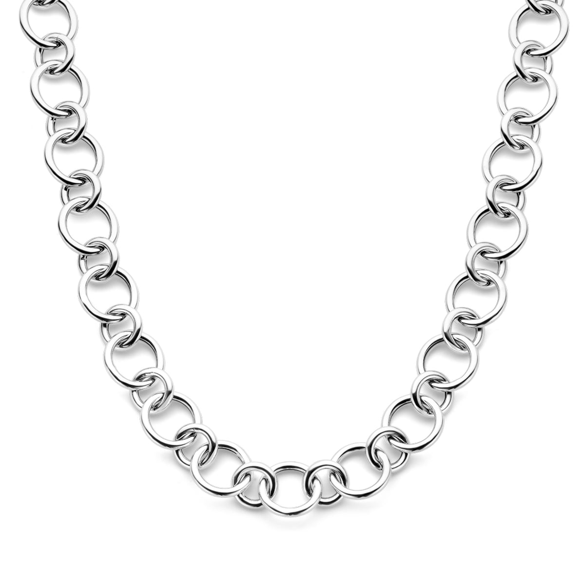 Halskette 17 mm 46 cm Silber rhodiniert