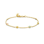 Armband mehrere Farben Zirkonia 18 + 2 cm 3 Mikron Silber vergoldet (gelb)