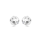 Ohrstecker Zirkonia Poly/Silber matt rhodiniert