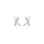 oorknoppen zirkonia 10 mm zilver gerhodineerd