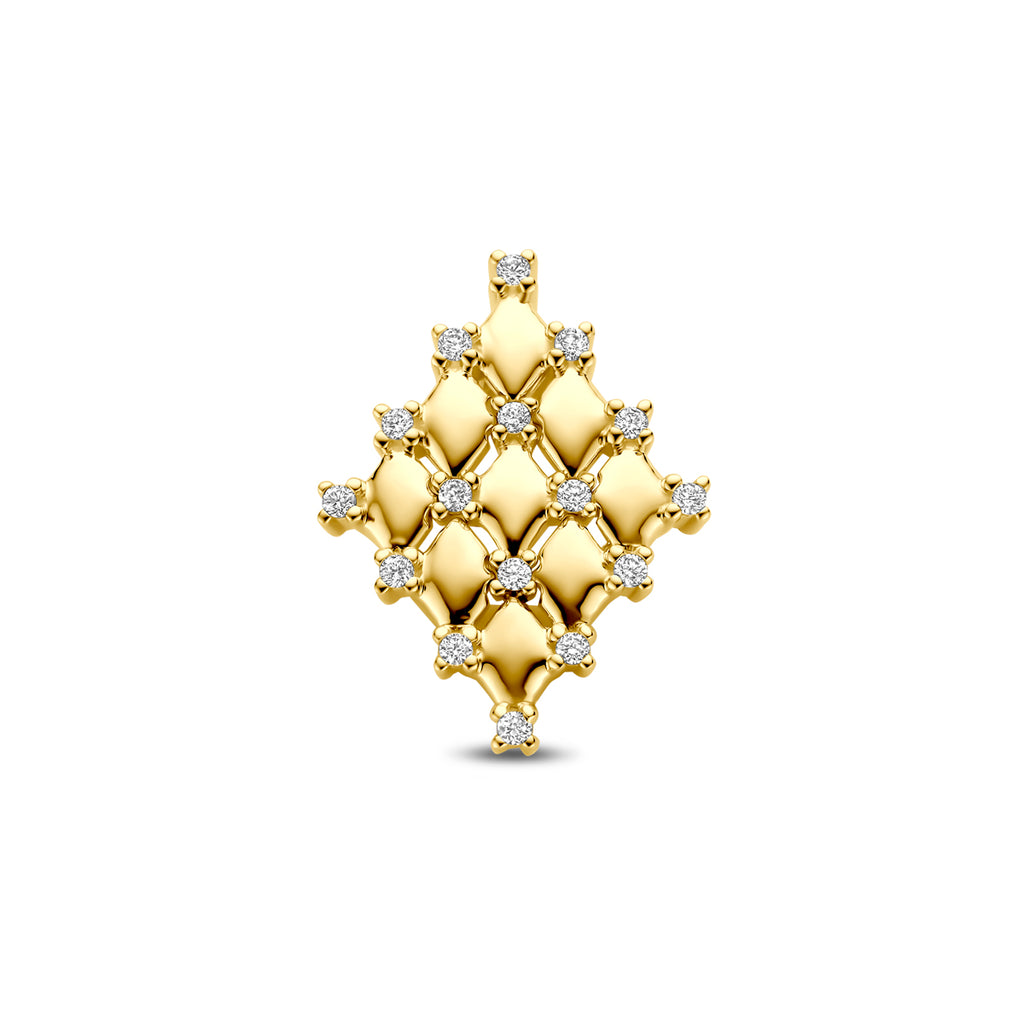 hanger diamant 0.09ct h si 17 mm 14K geelgoud - ruit