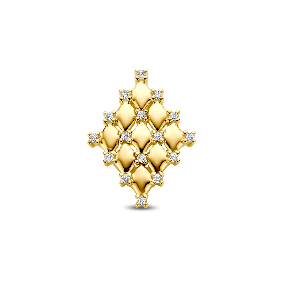 hanger diamant 0.09ct h si 17 mm 14K geelgoud - ruit