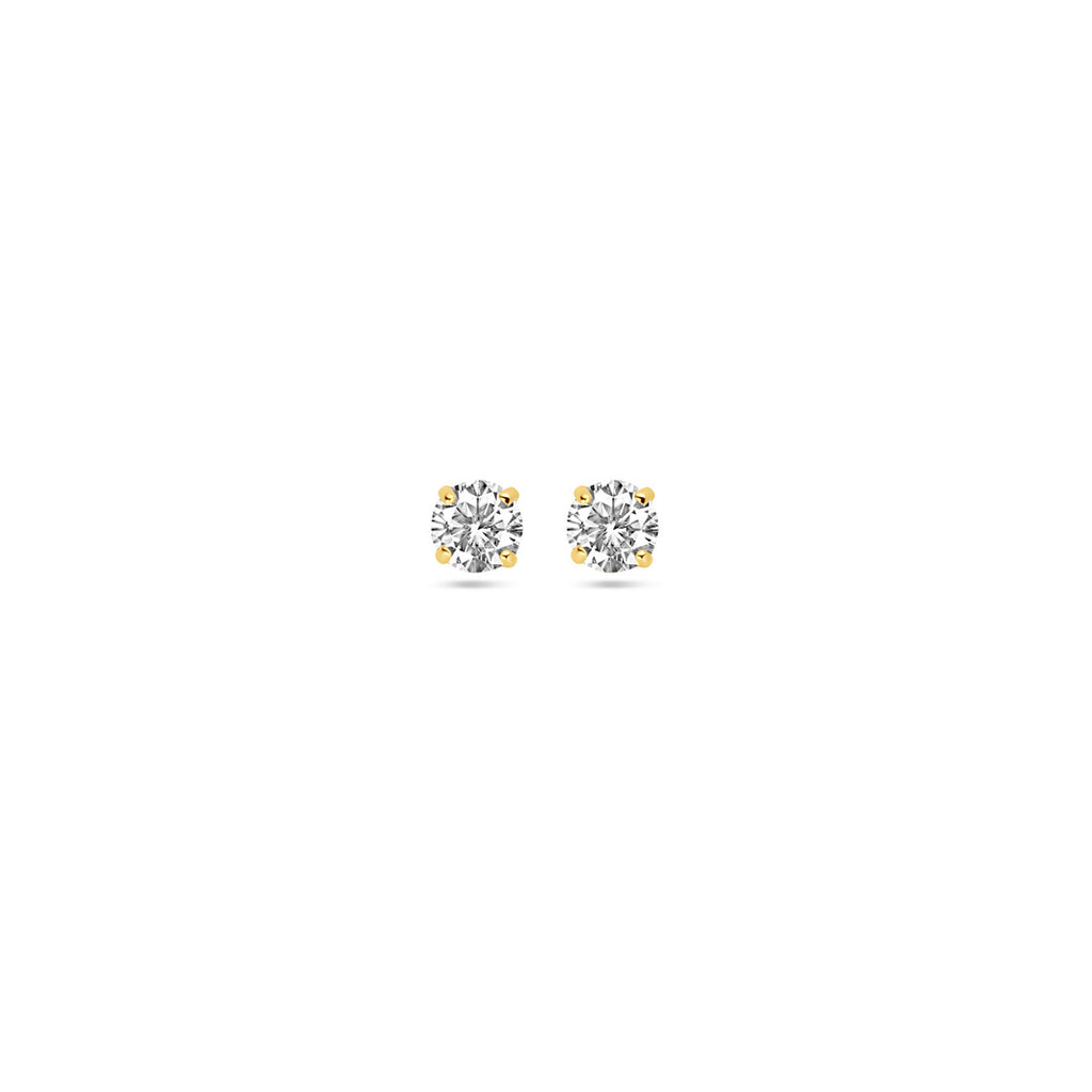 oorknoppen zirkonia 14K geelgoud
