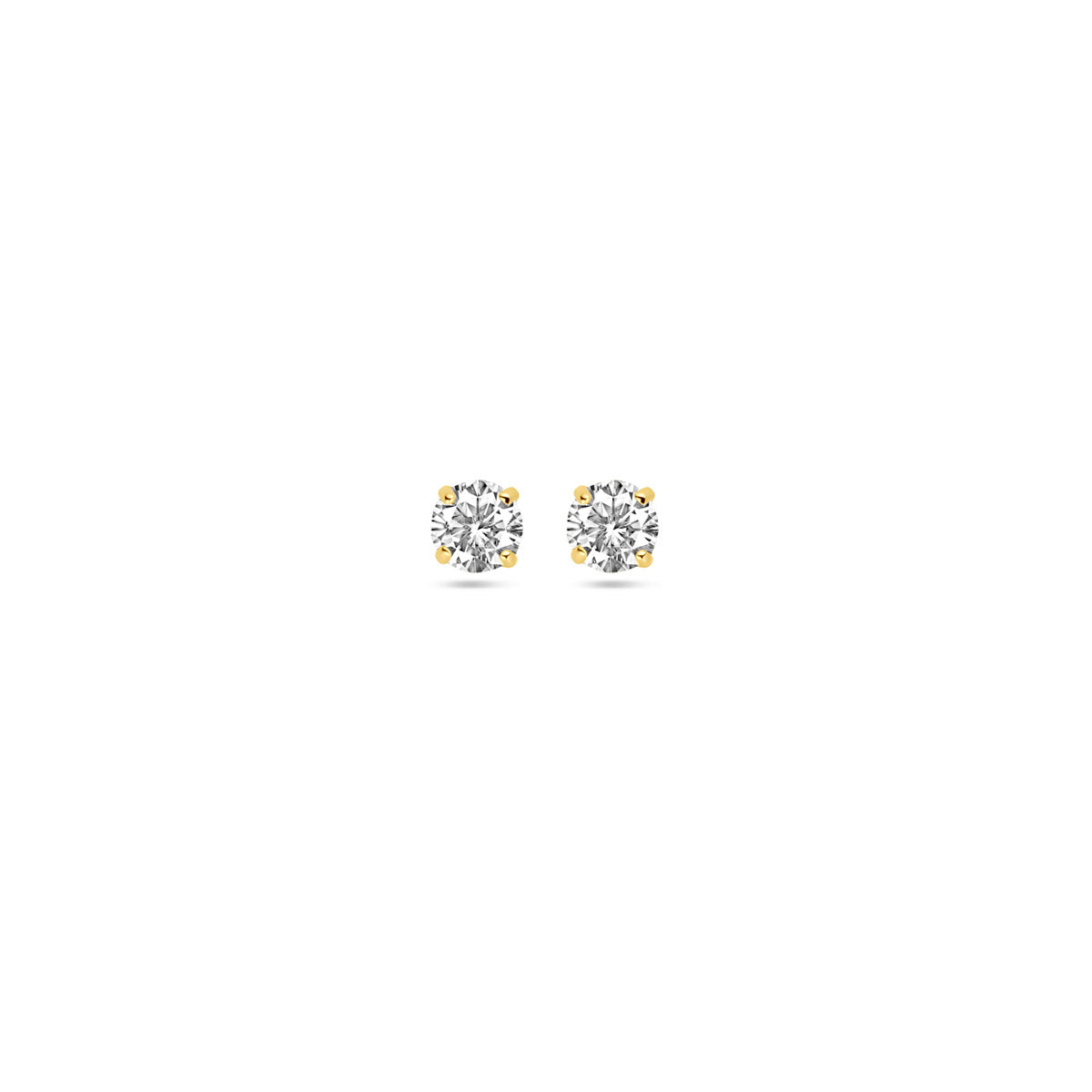 oorknoppen zirkonia 14K geelgoud