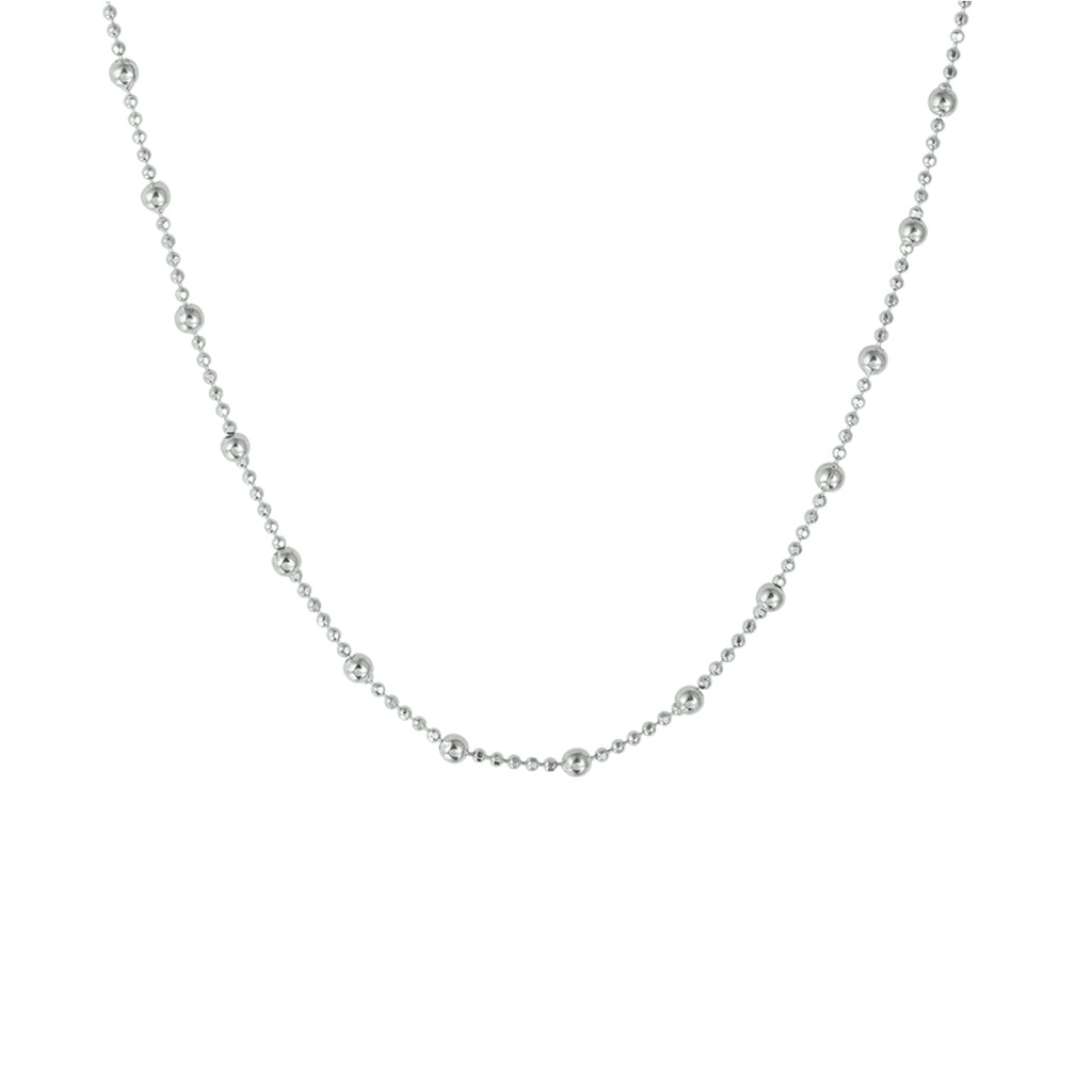Halskette Kugeln 2,0 mm 40 + 4 cm Silber rhodiniert