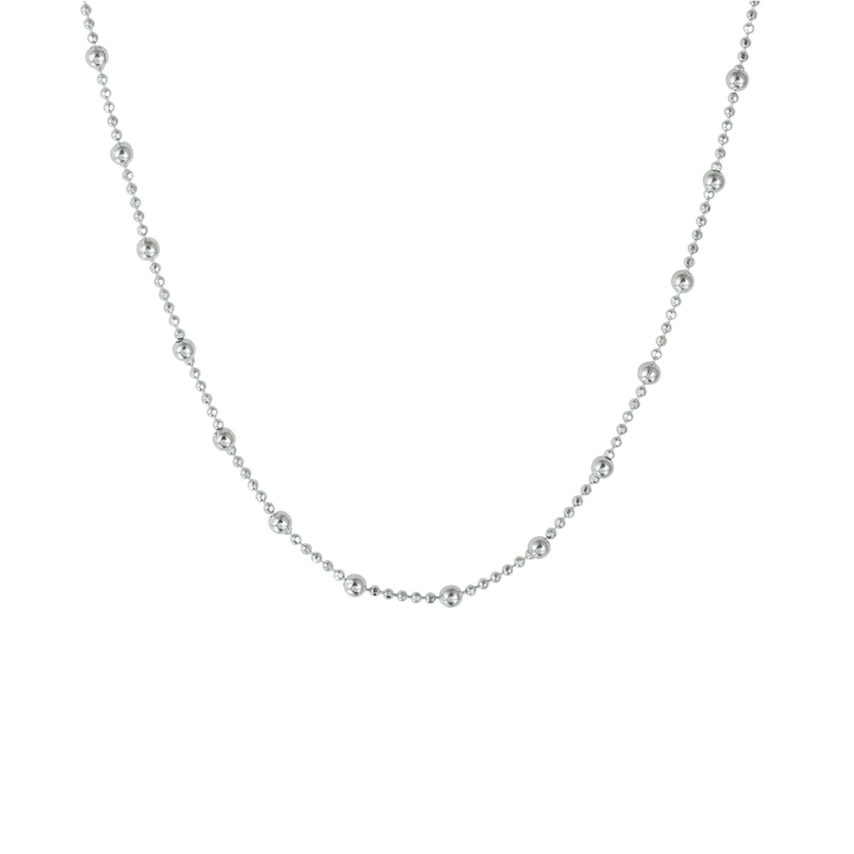Halskette Kugeln 2,0 mm 40 + 4 cm Silber rhodiniert