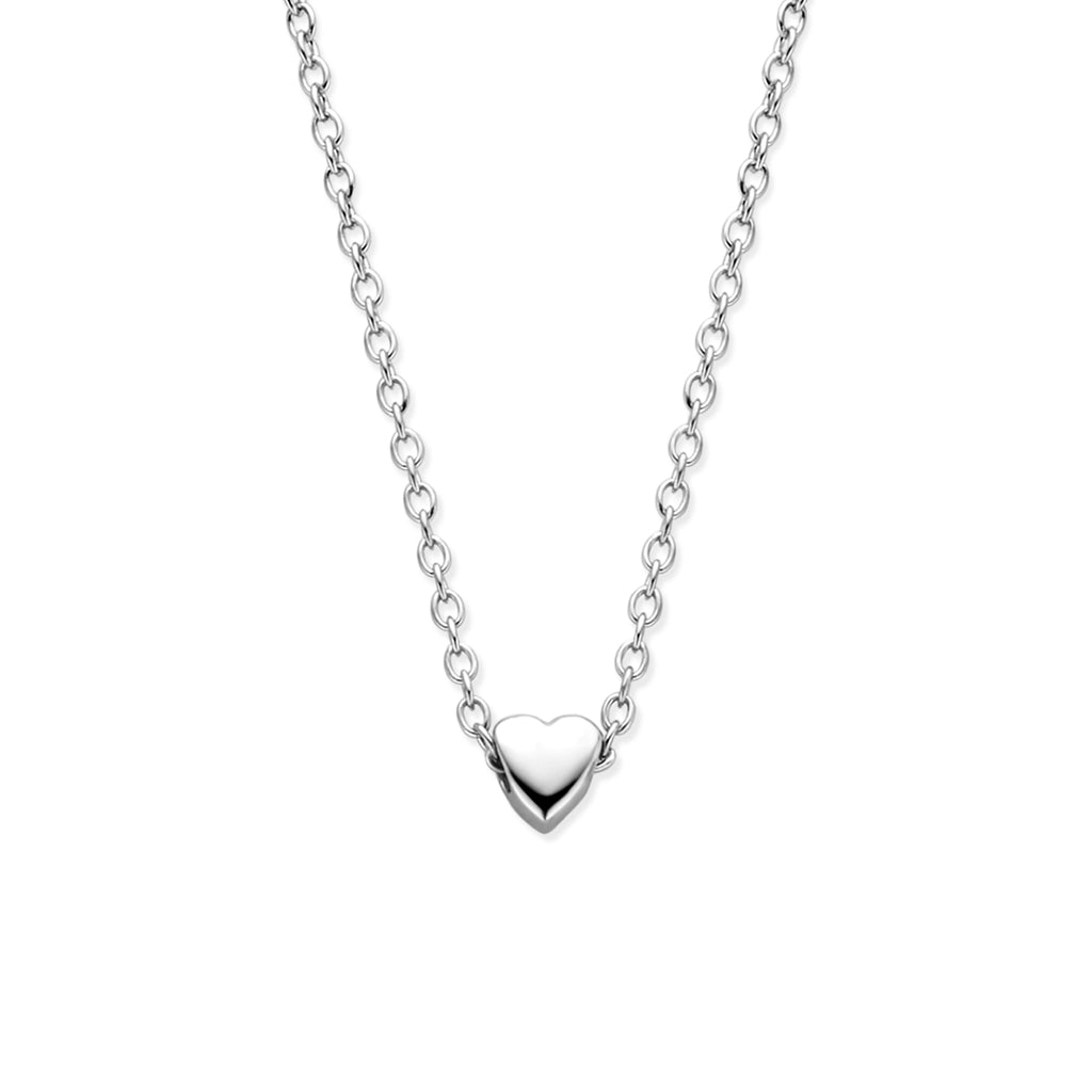Halskette Herz 41 + 4 cm Silber rhodiniert