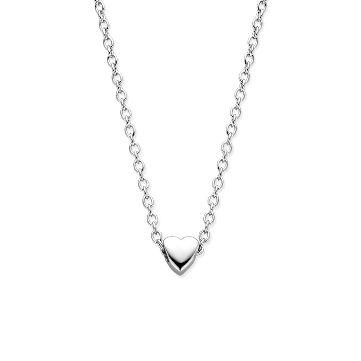 Halskette Herz 41 + 4 cm Silber rhodiniert