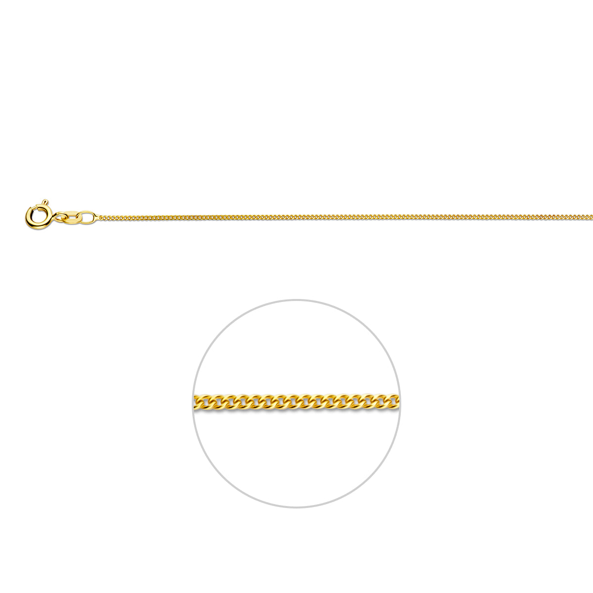 gourmette 1,1 mm 18K geelgoud