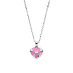 collier emaille hartje 36 + 3 cm zilver gerhodineerd