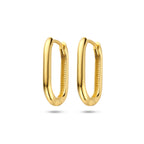 klapoorringen paperclip 14K geelgoud - ovaal