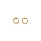 oorknoppen rondje lab grown diamant 0.16ct (2x 0.08ct) g vs 7 mm 14K geelgoud - rondje,bolletje,ringetje,draad