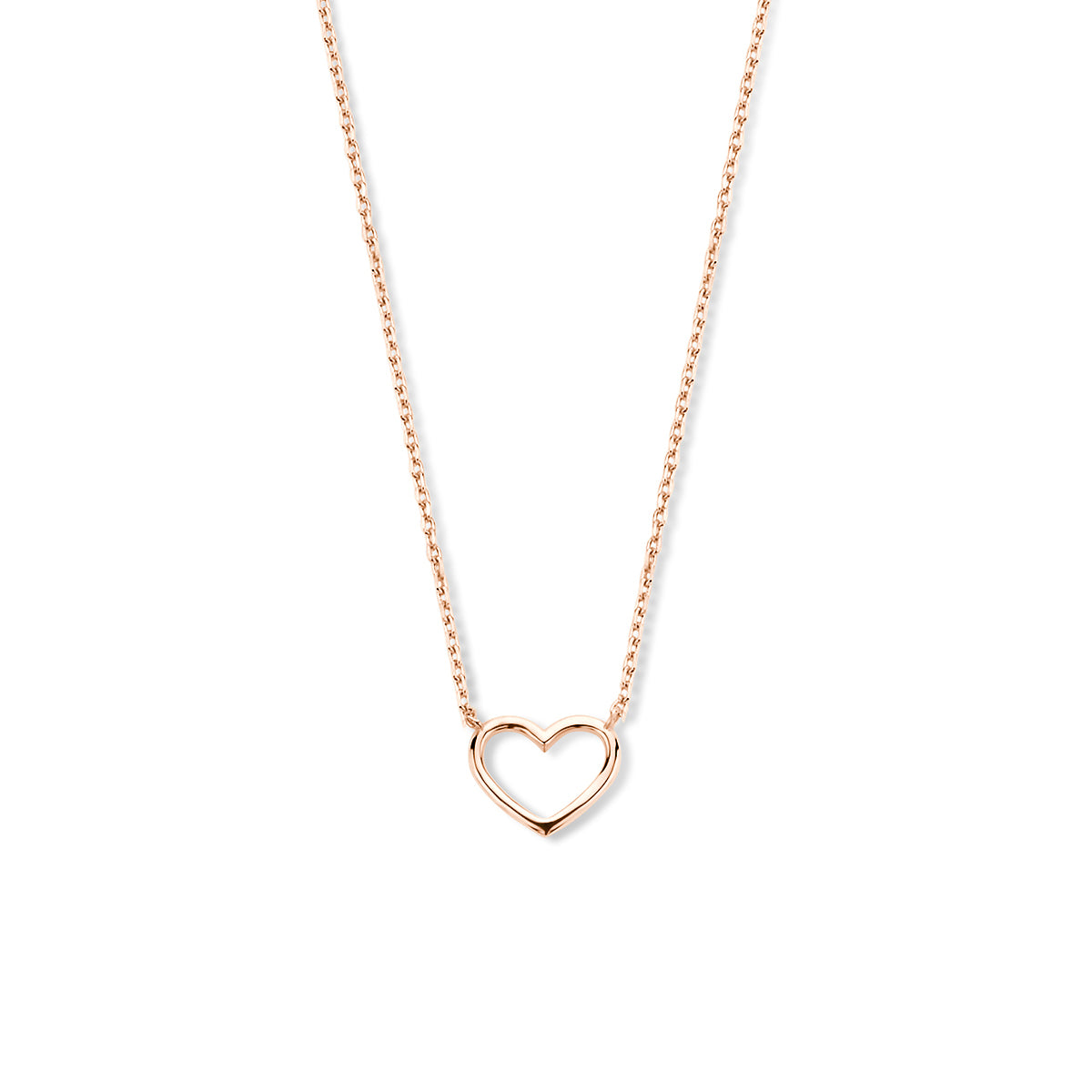 Halskette Herz 40 - 42 - 44 cm 14K Roségold
