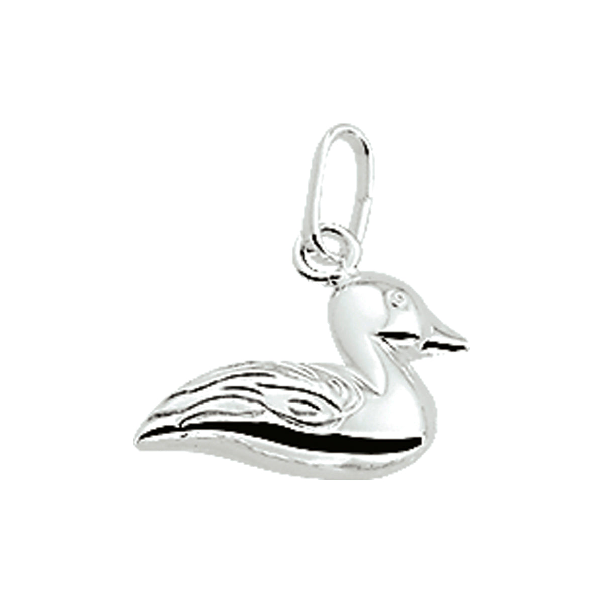 Anhänger Ente 11 mm Silber weiß