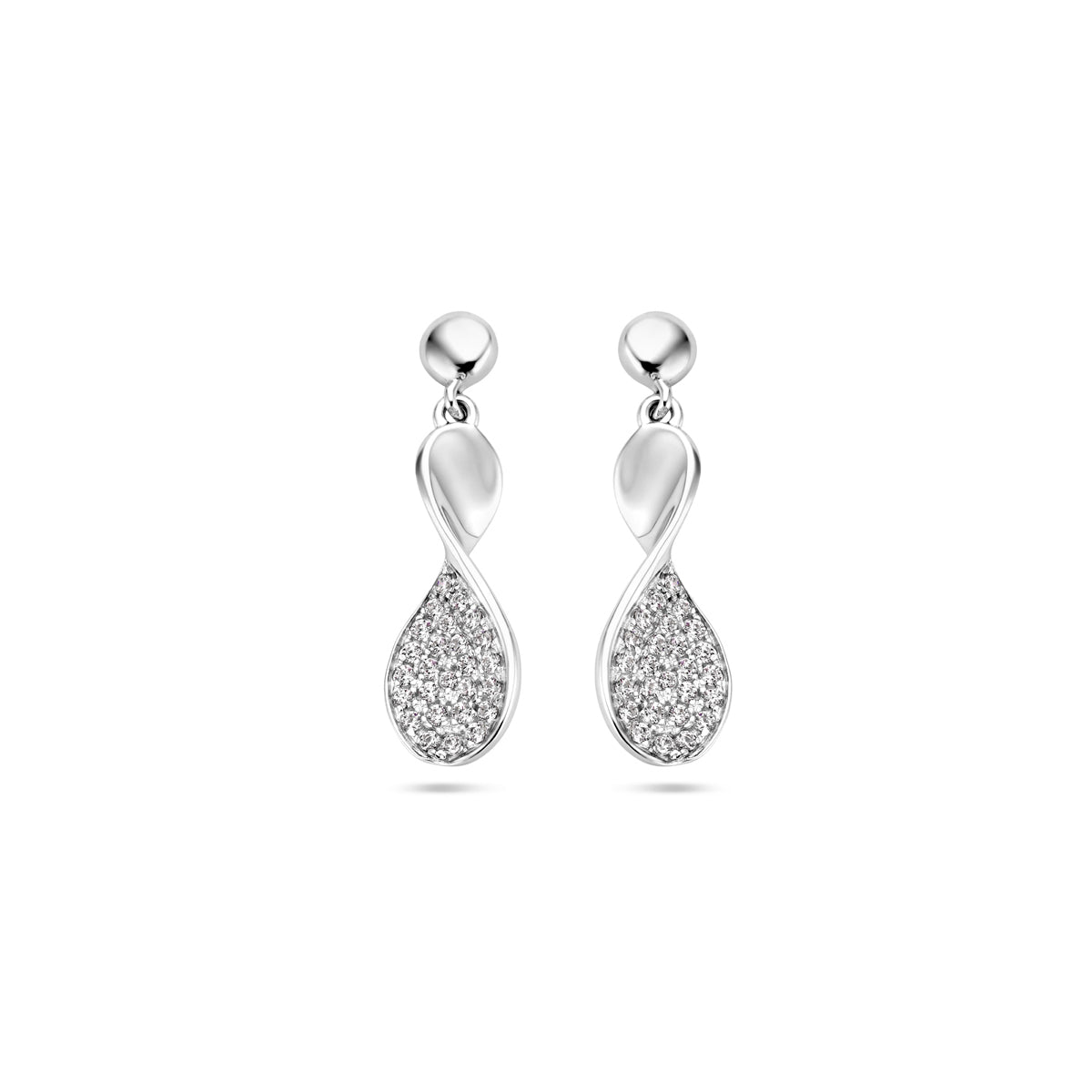 oorhangers zirkonia zilver gerhodineerd