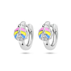 klapoorringen lieveheersbeestje zirkonia emaille zilver gerhodineerd