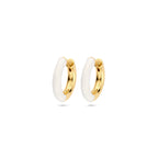 klapoorringen wit emaille 4 mm 1 micron zilver verguld (geel)