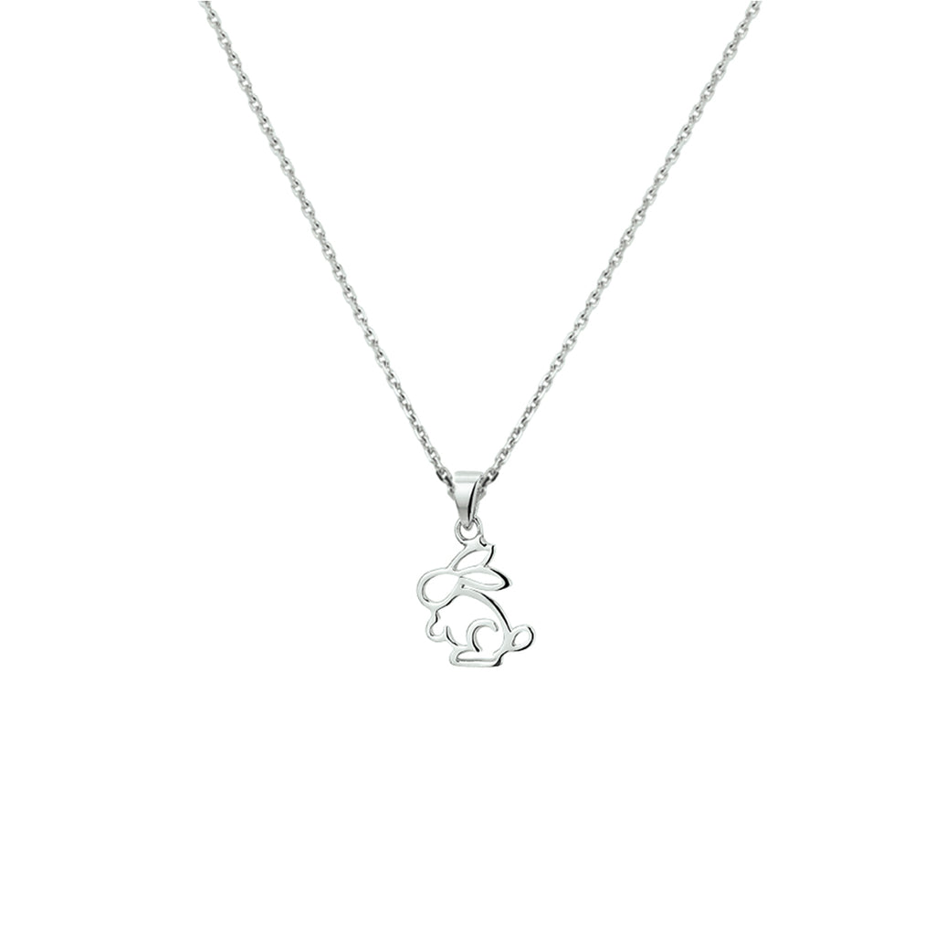 collier konijn 36 + 4 cm zilver gerhodineerd