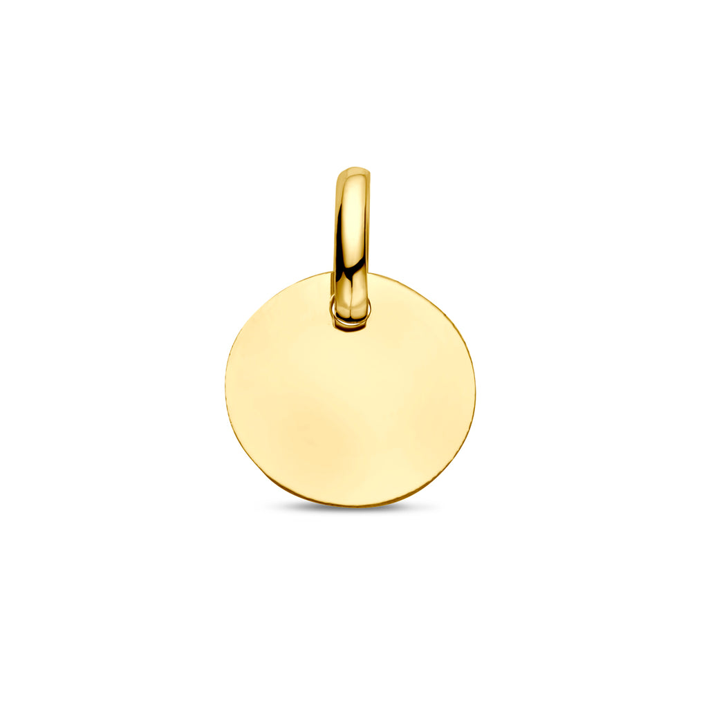 Gravur-Anhänger, rund, 10 mm, 14K Gelbgold