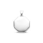 medaillon 16 mm zilver gerhodineerd - 8-kant