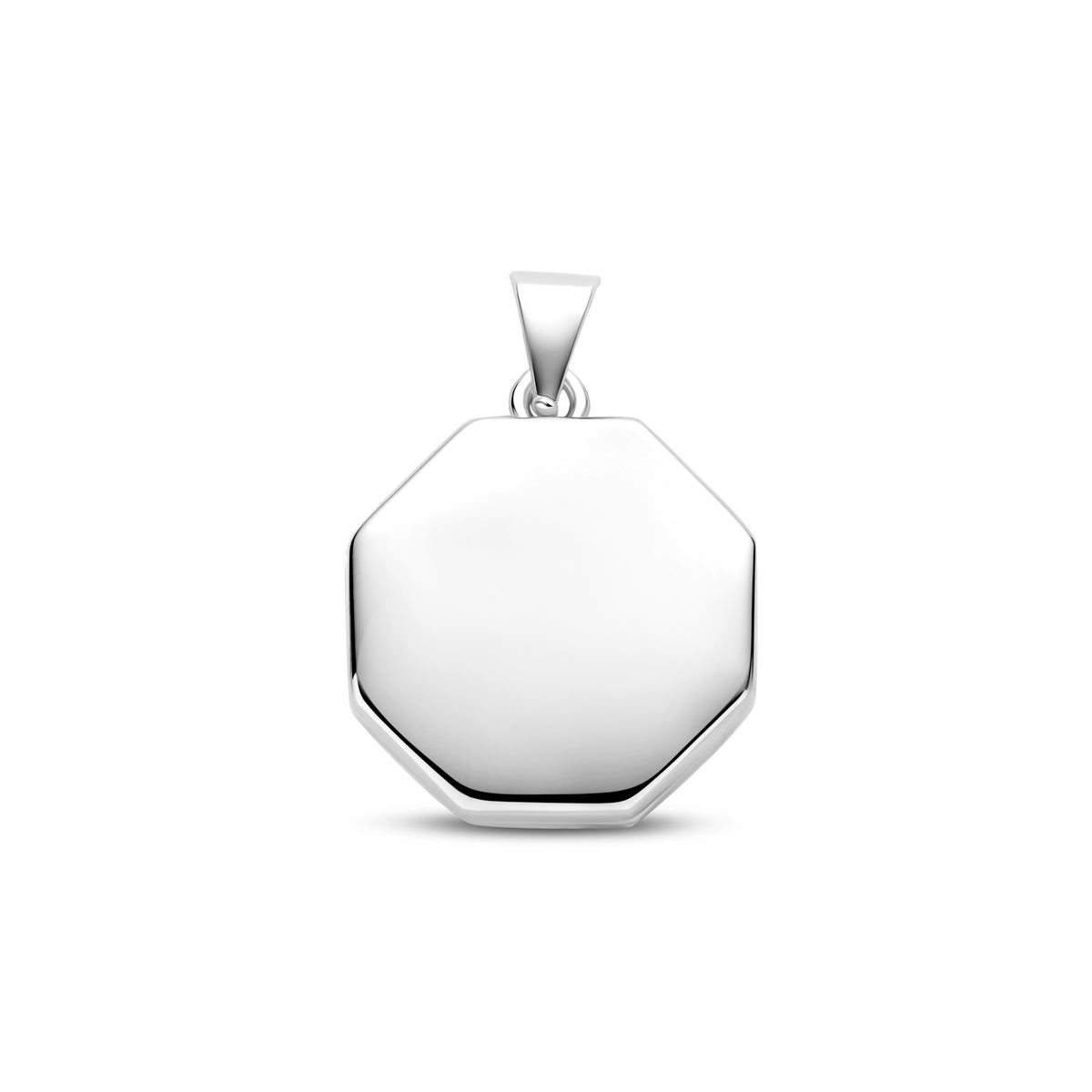 medaillon 16 mm zilver gerhodineerd - 8-kant