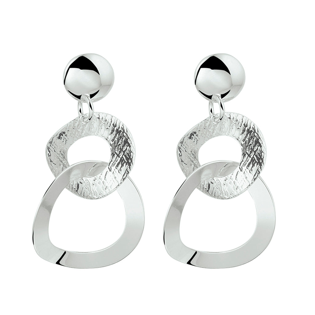 oorhangers rondjes zilver gerhodineerd