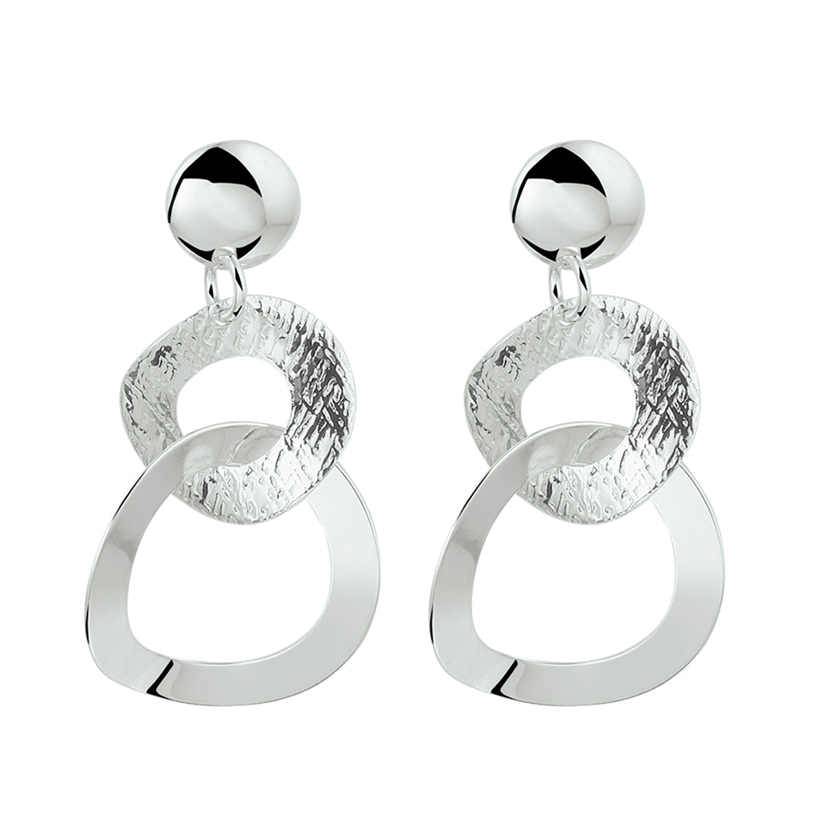 oorhangers rondjes zilver gerhodineerd